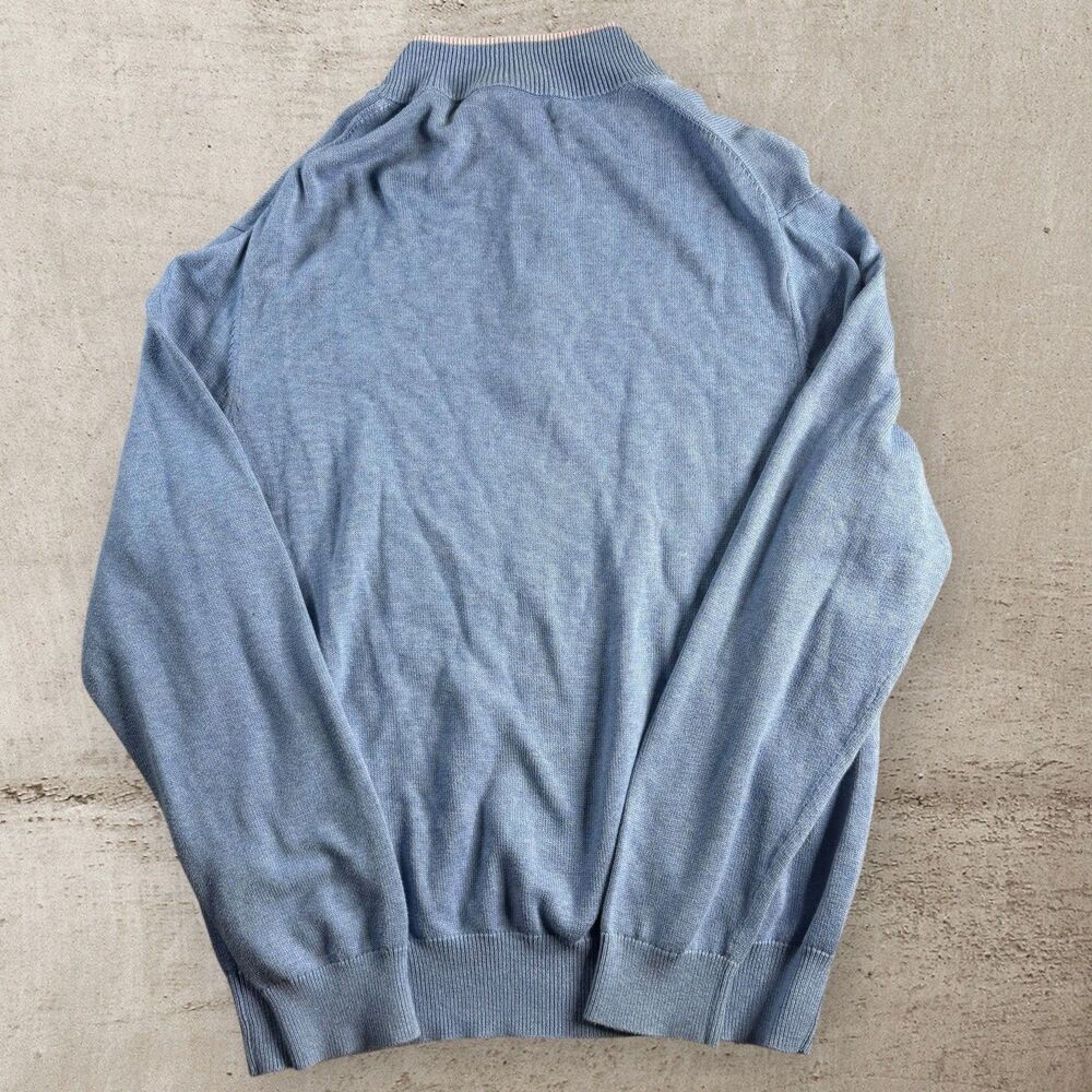 Vineyard Vines 1/4 Zip Sweatshirt Men’s Medium Blue Fleece Essentials Preppy - Picture 5 of 11